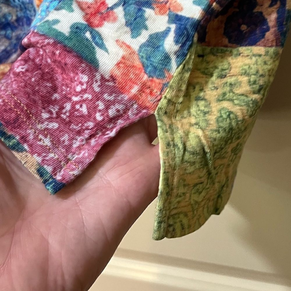 Peruvian Connection Patchwork Tee Women’s Size Xs… - image 7